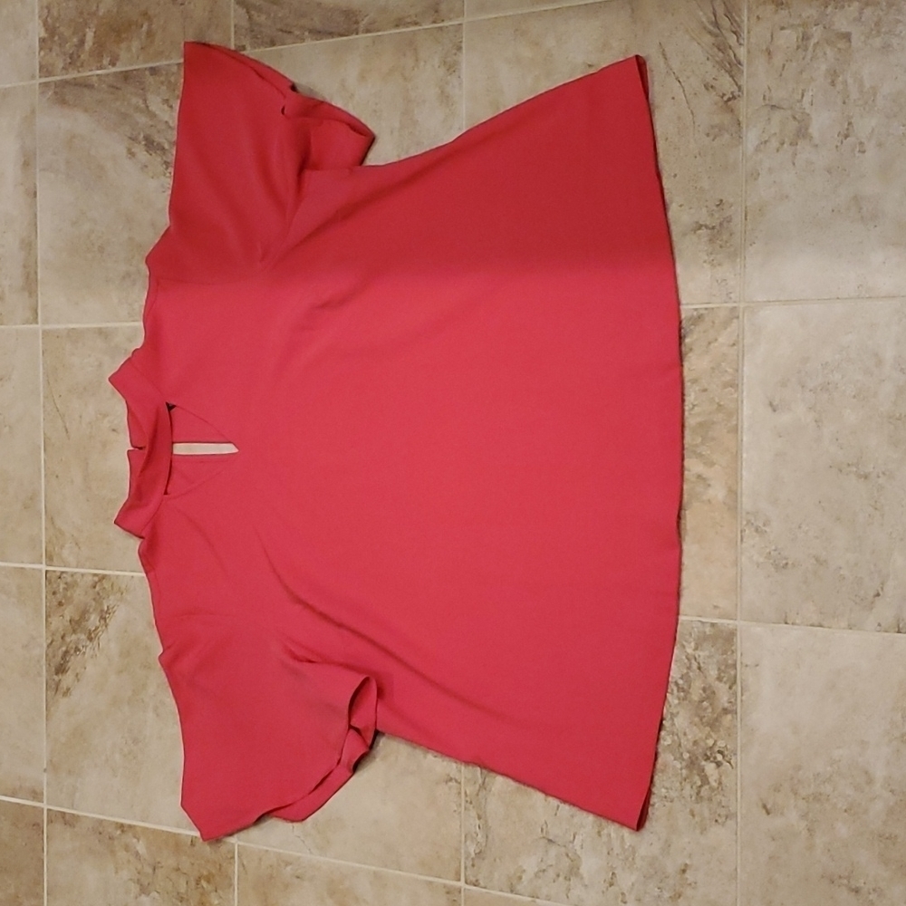 EUC Lane Bryant cutout flutter sleeve pink top